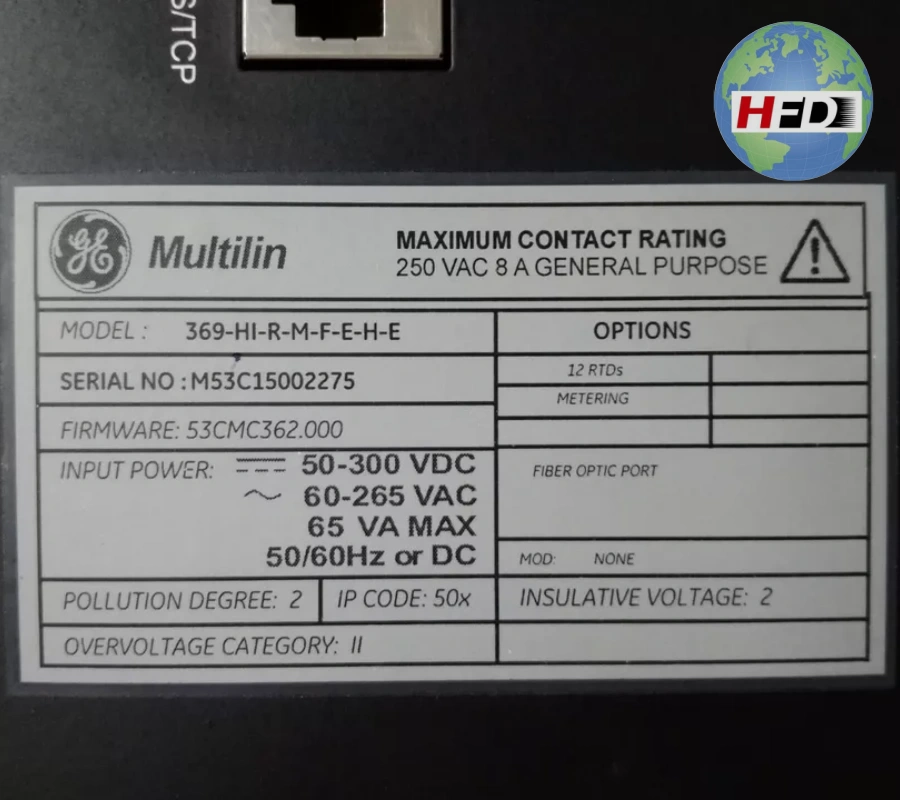 GE 369-HI-R-M-F-E-H-E 继电器 Multilin 369系列